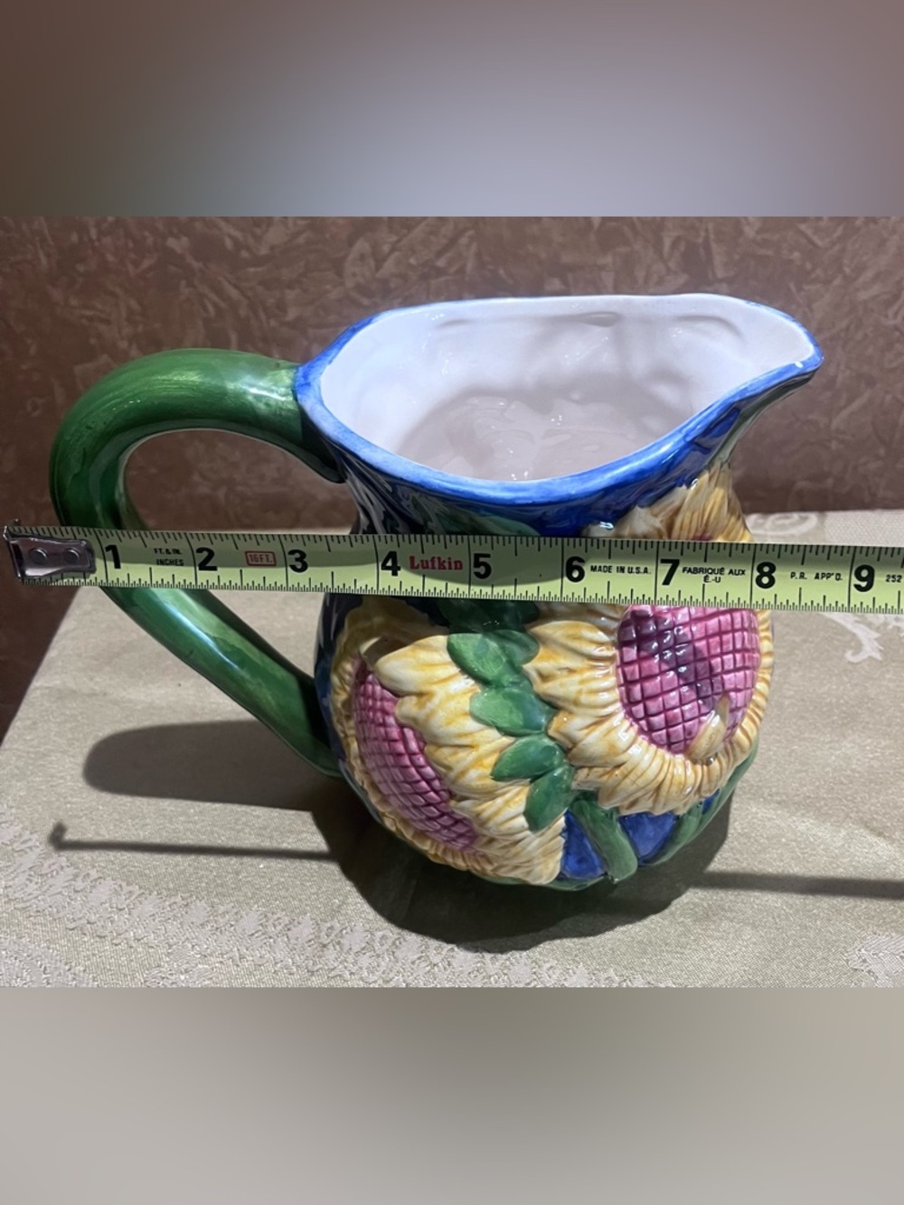 Sunflower Ceramic Pitcher - Picture 6 of 7